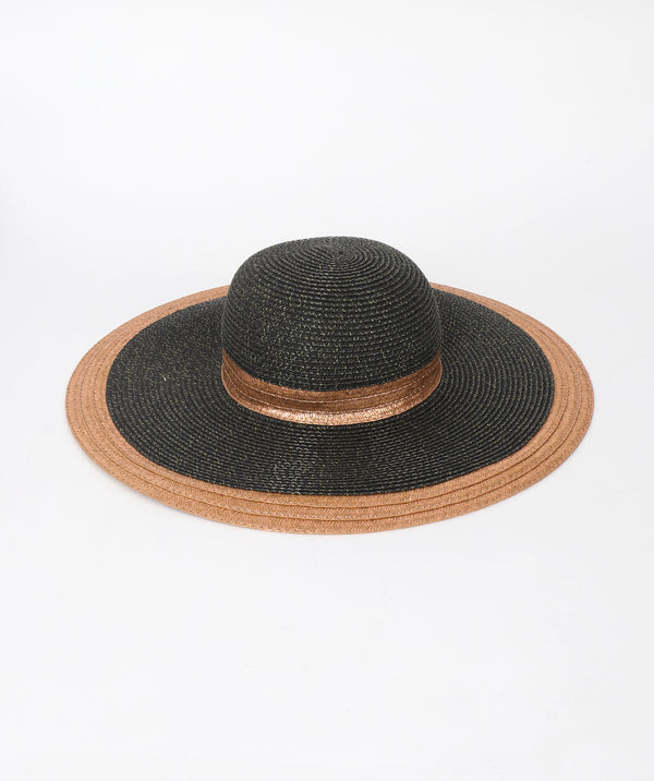 Victoria - Chapeau de paille à large bord scintillant métallisé