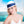 Zina - White Straw Fedora Hat with Navy Satin Band