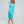 Turquoise Midi Shirt Dress with Drawstring Waist and Button-Front Opening