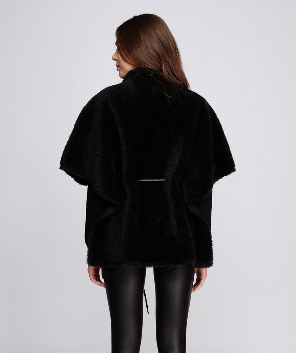 Breathable Faux Fur Coat - Black