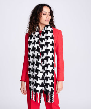 Monochrome Winter Houndstooth Scarf - Black-White - Accessories, Black/White, Bryson, Scarf, Winter Accessories