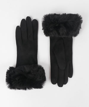 Fur Cuff Gloves - Black - Accessories, Black, Elodie, Glove, Winter Accessories