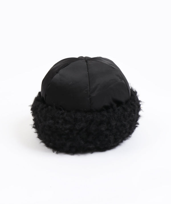 Faux Fur Cuff Pull On Hat - Black