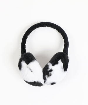 Animal Print Earmuffs - Black and White - Accessories, Black/White, Frankie, Hat, Winter Accessories