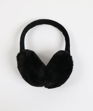 Eco Faux Fur Earmuffs - Black - Accessories, Black, Faux Fur, Hat, Hepburn, Winter Accessories
