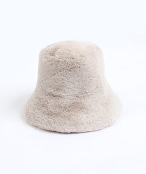 Eco Faux Fur Bucket Hat - Pearl - Accessories, Faux Fur, Hat, Hepburn, Pearl, Winter Accessories