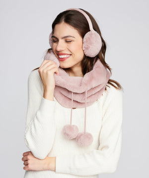 Eco Faux Fur Earmuffs - Dusty Pink - Accessories, Dusty Pink, Faux Fur, Hat, Hepburn, Winter Accessories