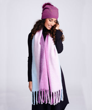 Women`s Tonal Blanket Scarf - Purple - Accessories, Isla, Purple, Scarf, Winter Accessories