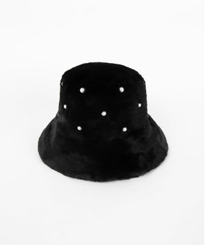 Faux Fur Bucket Hat - Black - Accessories, Black, Faux Fur, Hat, Jasmin, Winter Accessories