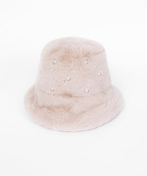 Faux Fur Bucket Hat - Pearl - Accessories, Faux Fur, Hat, Honey, Jasmin, Winter Accessories
