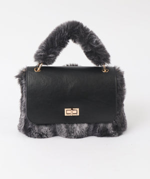 Eco Fur Bag - Black/Grey - Accessories, Bag, Black/Grey, Keeva, Winter Accessories