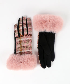 Boucle Tweed Gloves - Blush - Accessories, Blush, Glove, Kelly, Winter Accessories