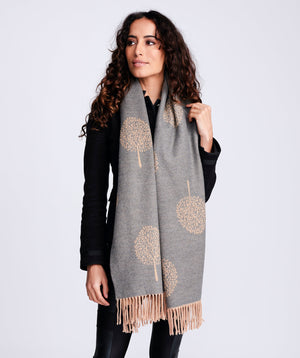 Classic Reversible Printed Scarf - Camel - Accessories, Camel, Larissa, Scarf, Winter Accessories