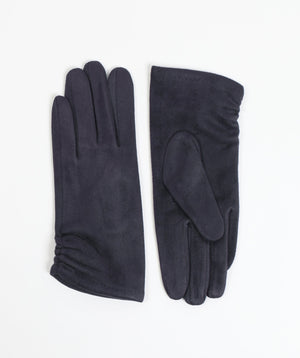 Women`s Suede Gloves - Navy - Accessories, Dark Navy, Glove, Laura, Winter Accessories
