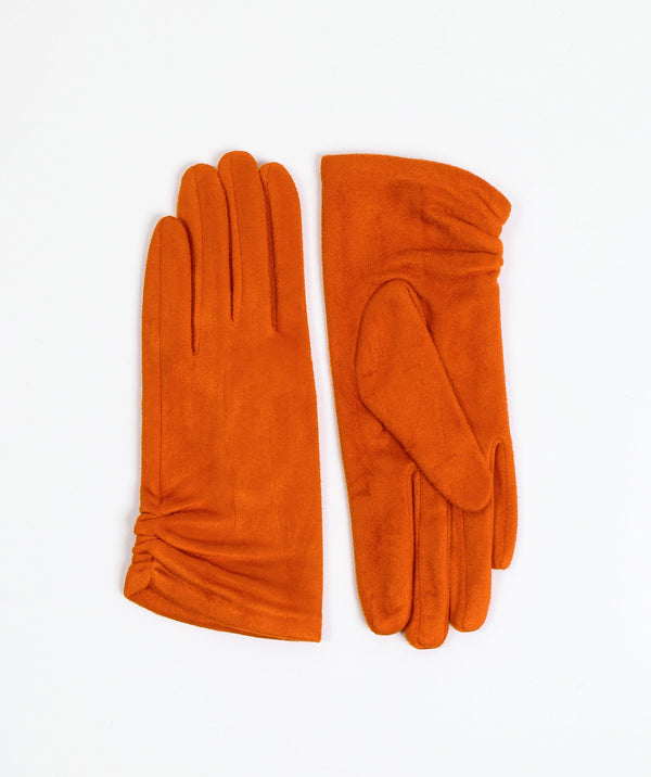 Women`s Suede Gloves - Orange