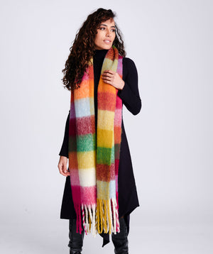 Block Colour Blanket Scarf - Multicoloured - Accessories, Madeline, Multicoloured, Scarf, Winter Accessories
