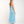 Blue Wave Print Maxi Dress with Elastic Bandeau Top