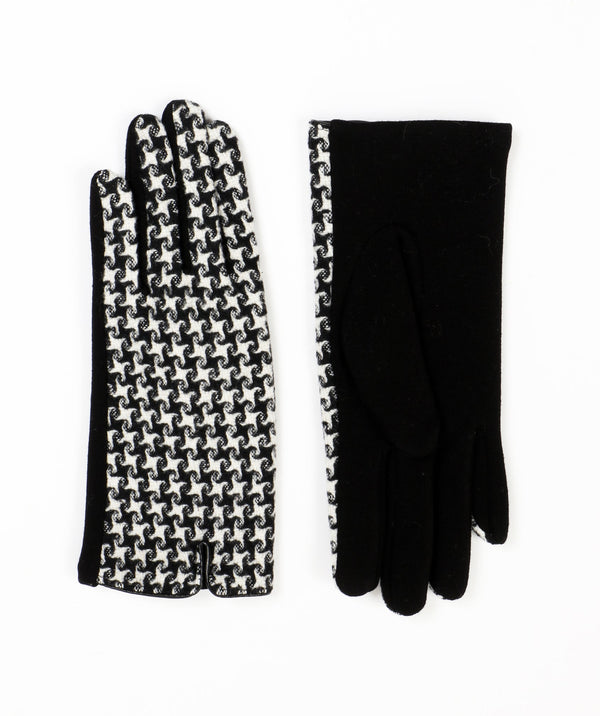 Womens Winter Check Gloves - Black-White - Accessories, Black, Glove, Mckenzie, Winter Accessories