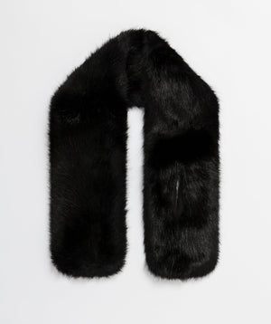 Rich Faux Fur Collar Scarf - Black - Accessories, Black, Faux Fur, Monroe, Scarf, Winter Accessories