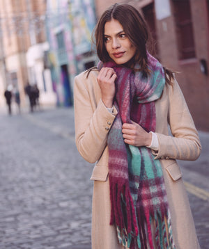 Super Soft Blanket Scarf - Fuchsia - Accessories, Multicoloured, Penelope, Scarf, Winter Accessories