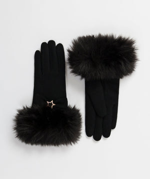 Women`s Gloves with Stars - Black - Accessories, Black, Glove, Rhea, Winter Accessories