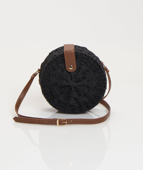 Round Crossbody Rattan Bag - Black - Accessories, Bag, Black, Coco, Summer Accessories