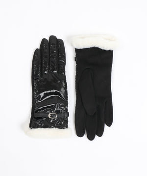 Metallic Look Gloves - Black - Accessories, Black, Glove, Tara, Winter Accessories