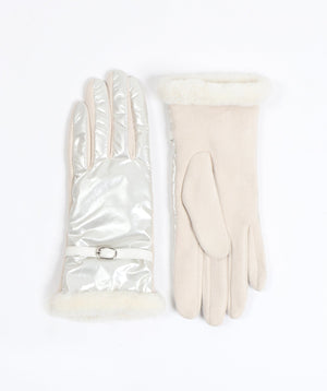 Metallic Look Gloves - Ivory - Accessories, Glove, Ivory, Tara, Winter Accessories