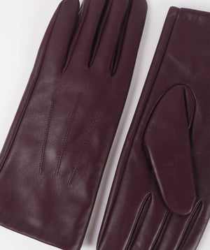 Woman`s Classic Burgundy Leather Glove